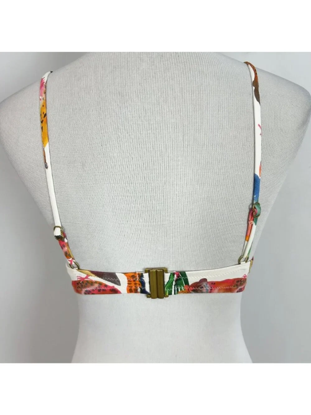 J.Crew Colorful Jungle Animal Print Bikini Swim Suit Top Size Medium Women's